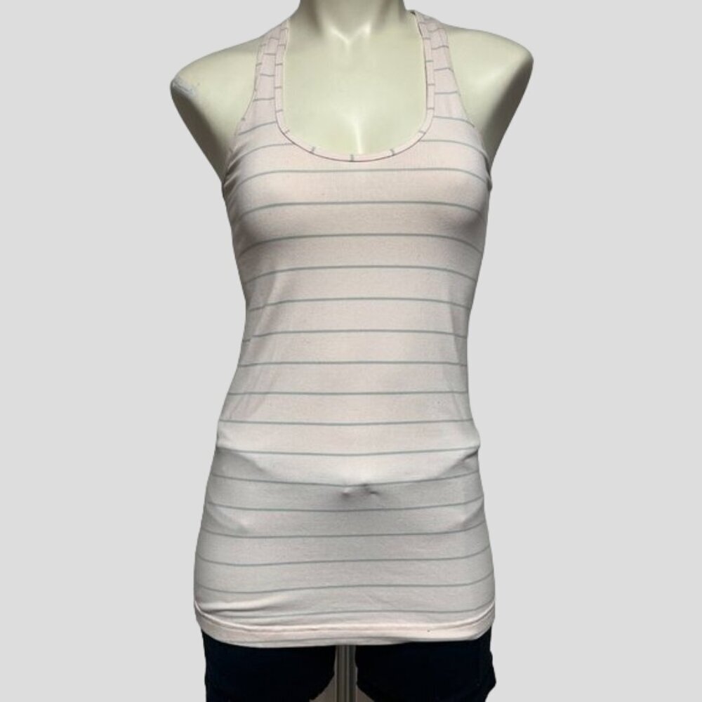 Lululemon Racerback Pink & Grey Athletic Tank Top